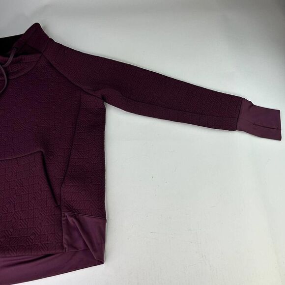 Athleta Ladie Tops Athleta Eggplant Purple Textured Sweatshirt Size M Turtleneck - Picture 7 of 15